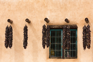 Chile Peppers used as decor in some southwest architecture.