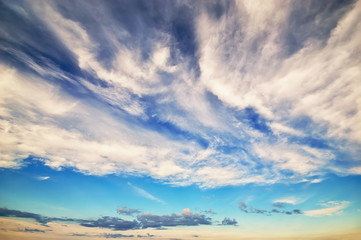 Deep blue sky. Blue sky and clouds