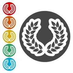 Laurel icon, Lorbeerkranz schwarz, Laurel wreath 