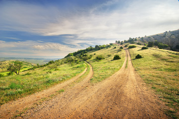 Fototapeta premium Mountain landscape. Mountain road