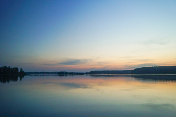 Beautiful sunset on river