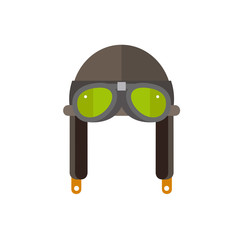 Retro aviator helmet with glasses icon