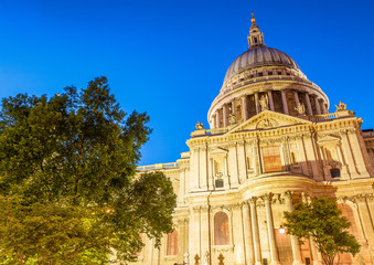 Beautiful night view of St Paul Cathedral, London