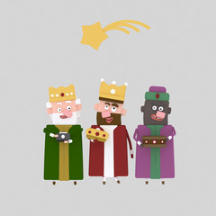 Fototapeta premium Christmas three kings.Custom 3d illustration contact me!