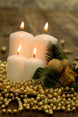 Obraz na płótnie Canvas White candles for Christmas