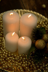 White candles for Christmas