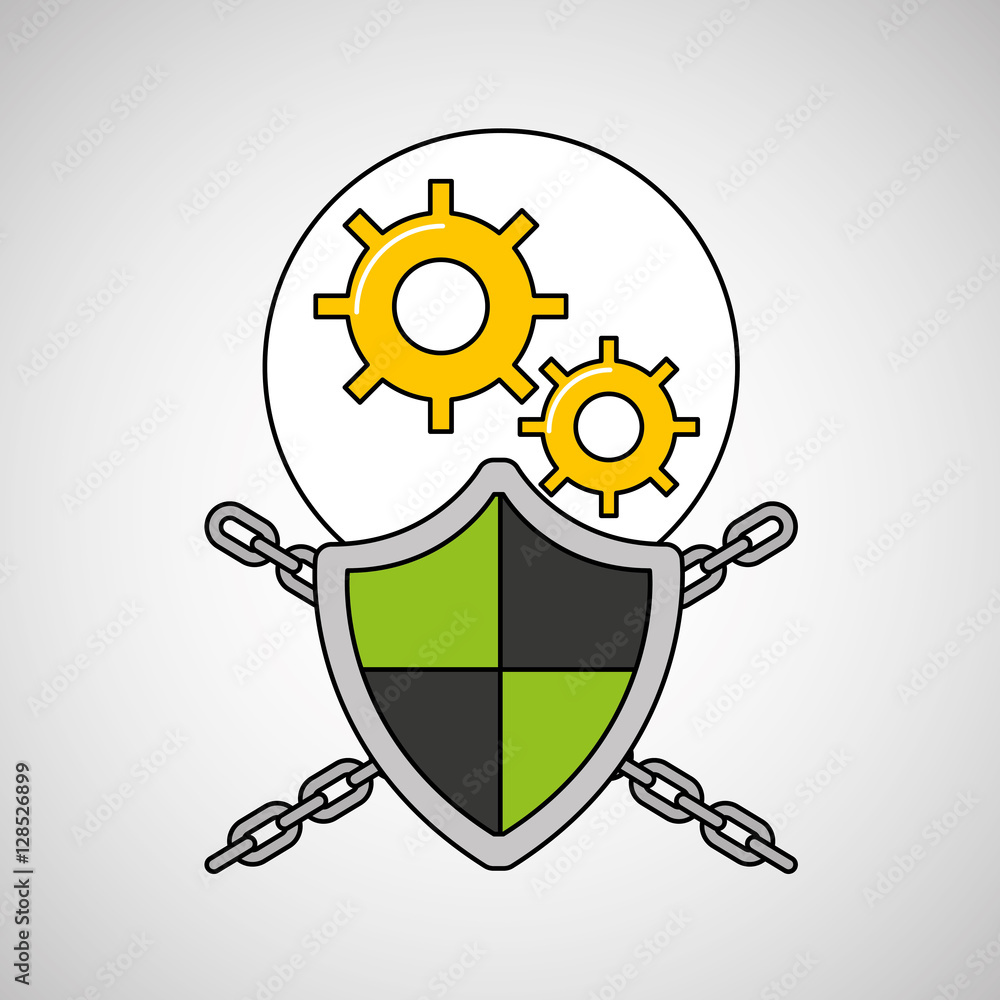Poster security system data gear engineer vector illustration eps 10