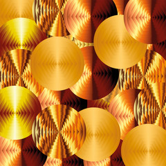 Background of abstract geometric shapes of golden color