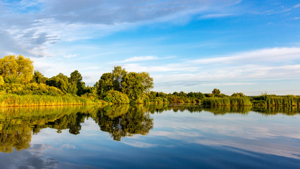 Obraz premium nice summer scene on river