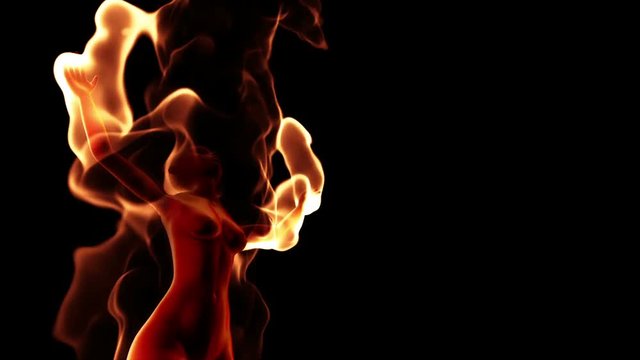 Cg female burning in flames