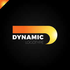 Dynamic Letter D logo in negative space icon design template elements