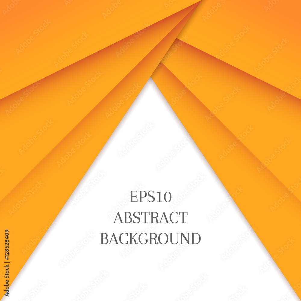 Aufkleber abstract background with orange triangle on a white background.
