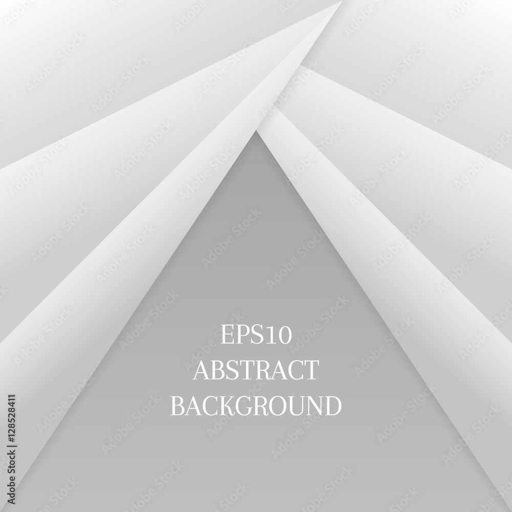 Poster abstract background with gray triangle on a white background.