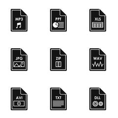 Documents icons set. Simple illustration of 9 documents vector icons for web
