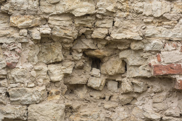limestone wall detail