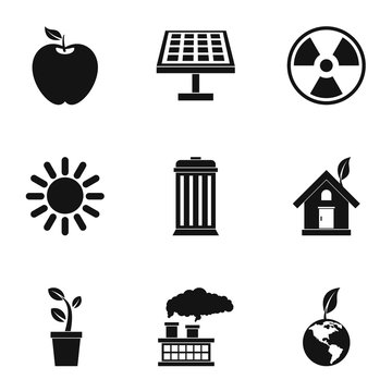 Ecology icons set. Simple illustration of 9 ecology vector icons for web