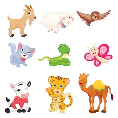 Stickers meubles Zoo Illustration vectorielle d& 39 animaux de dessin animé