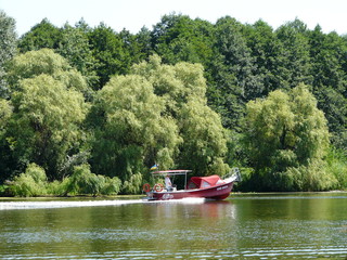 the boat on a river