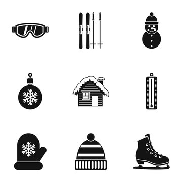 Winter holidays icons set. Simple illustration of 9 winter holidays vector icons for web