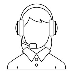 Customer support operator icon. Outline illustration of customer support operator vector icon for web