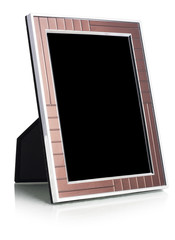 Fototapeta premium Elegant shiny brown frame isolated on white background