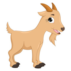 Vector Illustration Of Cartoon Goat