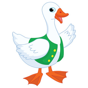 Vector Illustration Of A Cartoon Goose