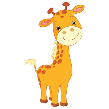 Vector Illustration of happy Cartoon Giraffe