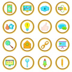 Seo vector set in cartoon style isolated on white background