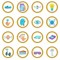 New technologies vector set in cartoon style isolated on white background