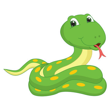 Vector Illustration Of A Cartoon Snake