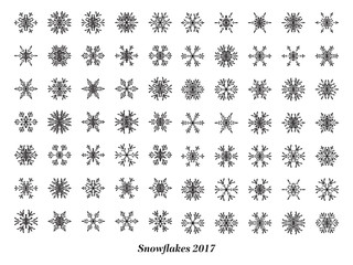 Set of vector snowflakes