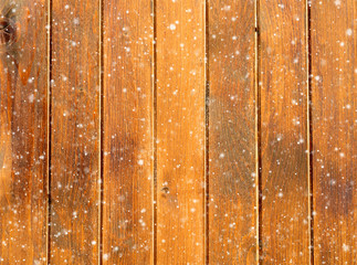 Christmas wooden background with snowflakes
