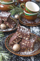 Chocolate fudge with nuts from Nigella Lawson