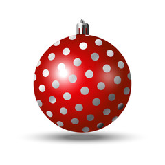 Vector red Christmas ball with simple design
