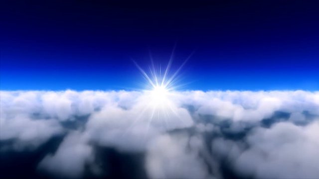 Flying over clouds timelapse