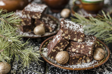 Chocolate fudge with nuts from Nigella Lawson
