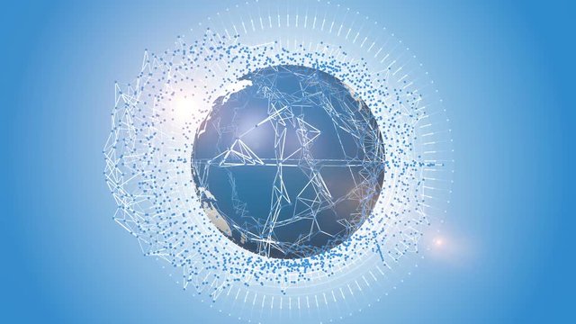 Internet Network Around Orbiting Earth