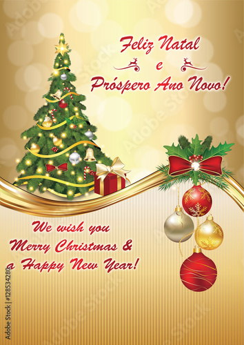 &quot;We wish you Merry Christmas and Happy New Year - Portuguese language: Feliz Natal e Prospero