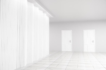 Scene with white blinds