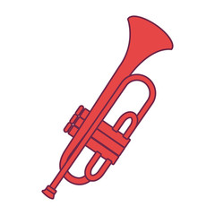 trumpet instrument musical icon vector illustration design