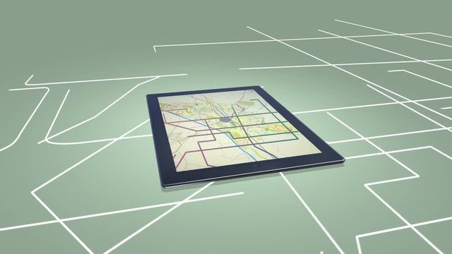 City Map On A Digital Tablet Computer