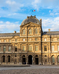 Fototapeta na wymiar Fragment of Louvre buildings in Louvre Museum, Paris, France
