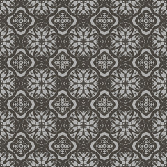 Grey Ornamental Seamless Line Pattern. Endless Texture. Oriental Geometric Ornament