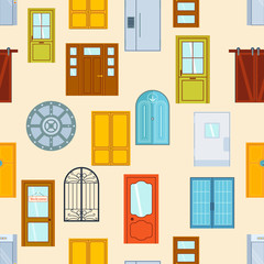 Doors seamless pattern vector illustration.