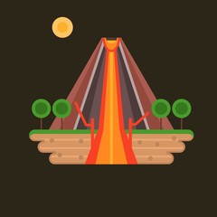 Volcano vector illustration.