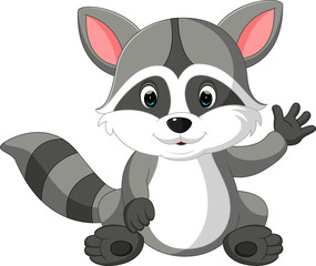 Fototapeta na wymiar cute raccoon cartoon
