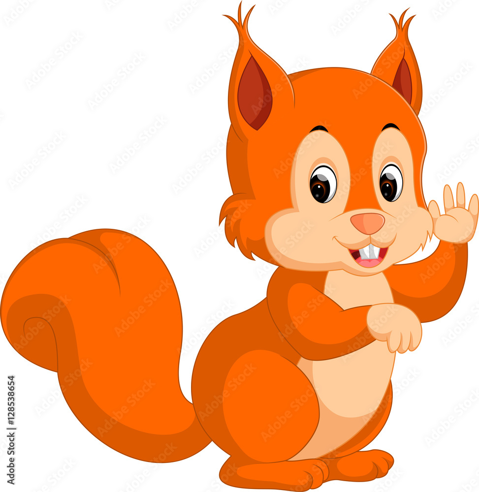 Sticker cute squirrel cartoon