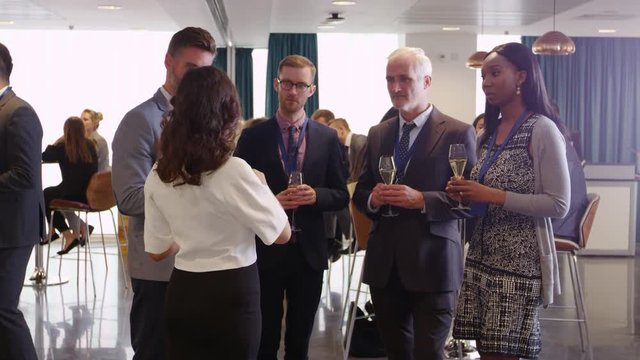 Delegates Network At Conference Drinks Reception Shot On R3D