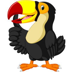 Cartoon happy bird toucan

